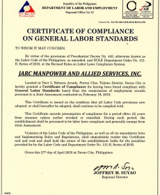 C.O.C LABOR STANDARD